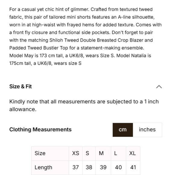 Love Bonito Shiloh High Waisted Tweed Tailored Shorts - Picture 11 of 13